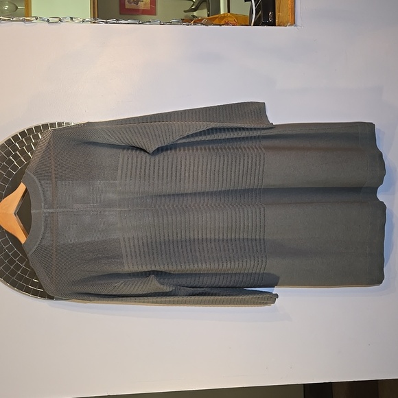 T by Talbots Cotton Mixed Stitch Open Front Duster Lightweight Pocket Cardigan - Picture 6 of 12